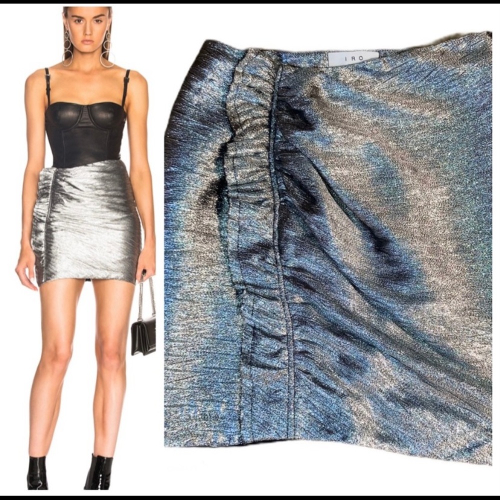 IRO Skirt Sz 36 Metallic textured mini NWOT